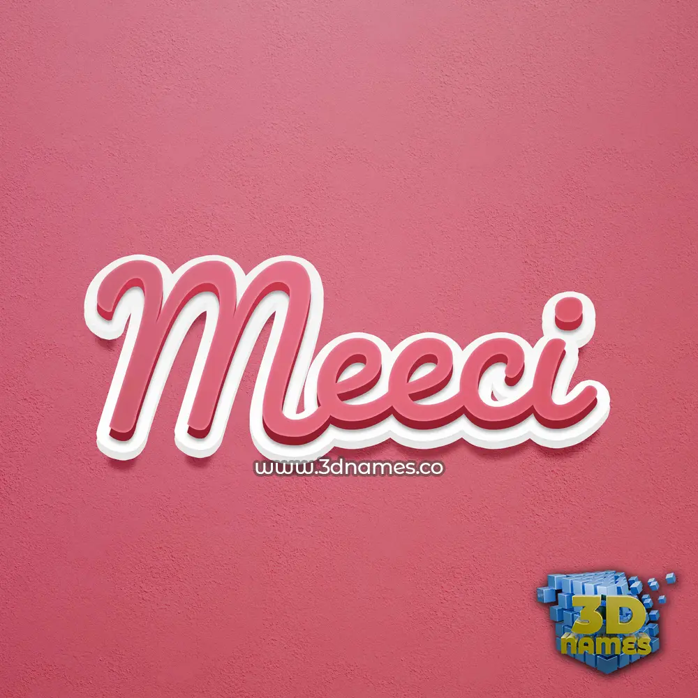 meeci in Red Scribble style - 3D name wallpaper