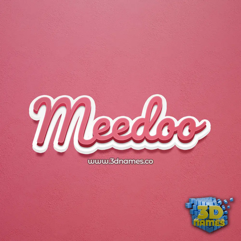 meedoo in Red Scribble style - 3D name wallpaper