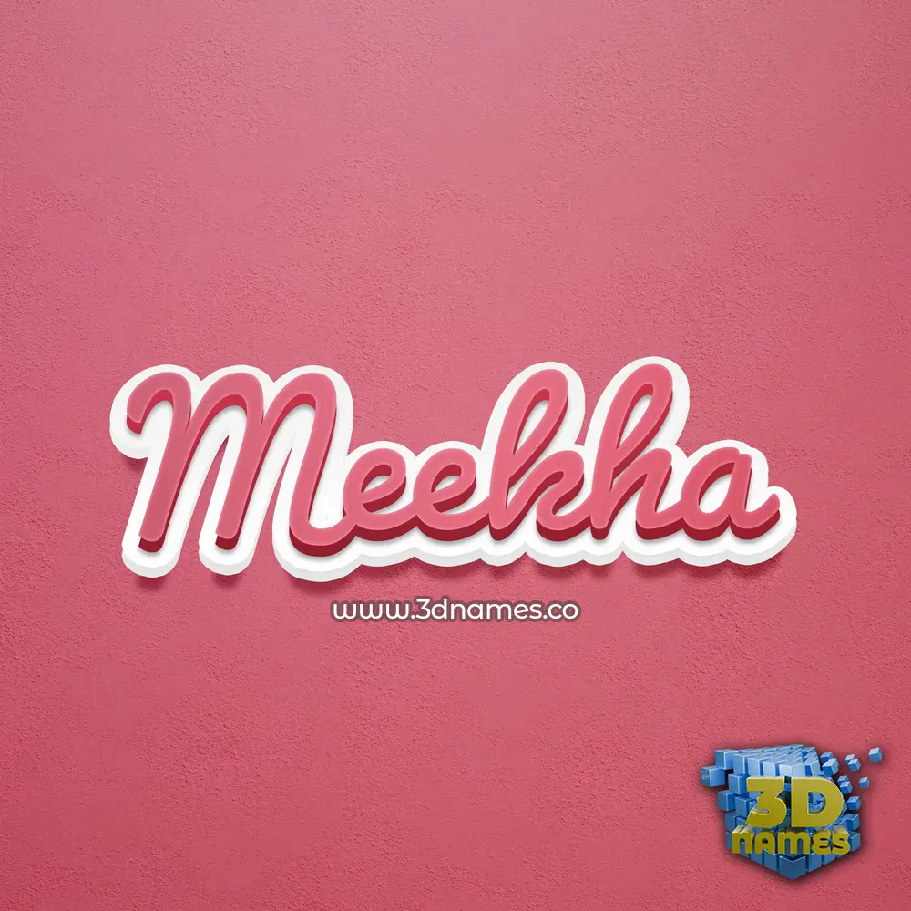 meekha in Red Scribble style - 3D name wallpaper