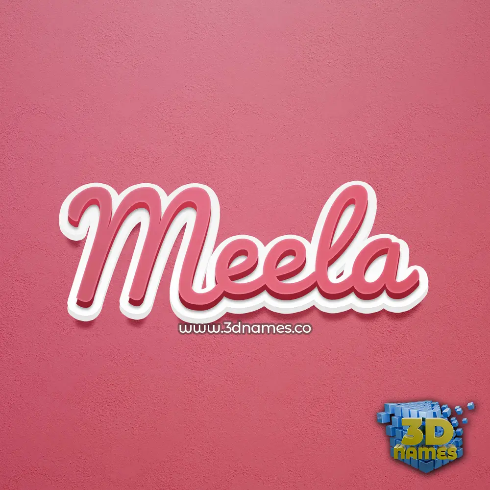 meela in Red Scribble style - 3D name wallpaper