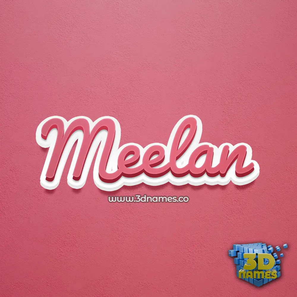 meelan in Red Scribble style - 3D name wallpaper