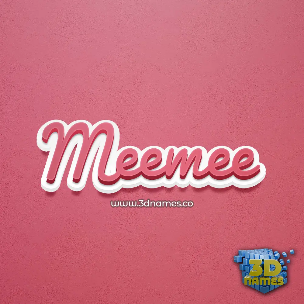 meemee in Red Scribble style - 3D name wallpaper