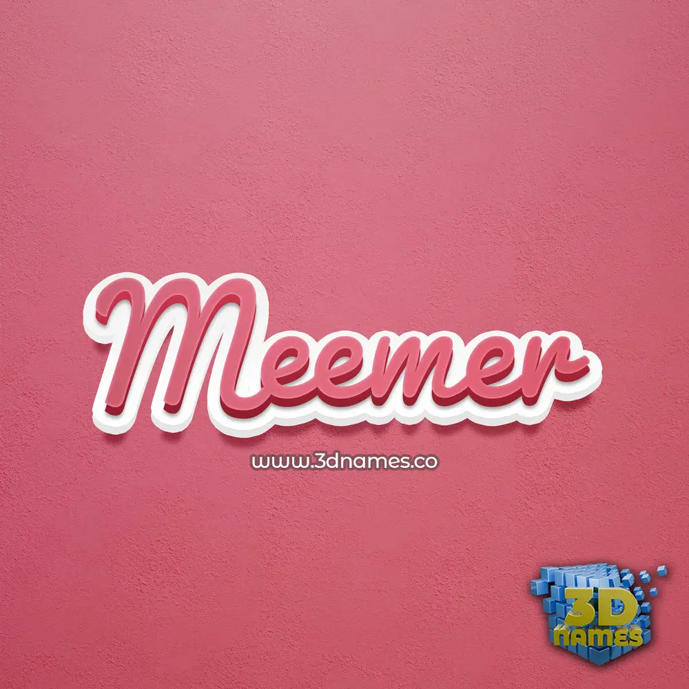 meemer in Red Scribble style - 3D name wallpaper