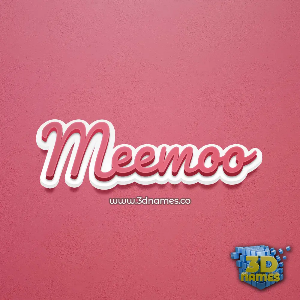 meemoo in Red Scribble style - 3D name wallpaper