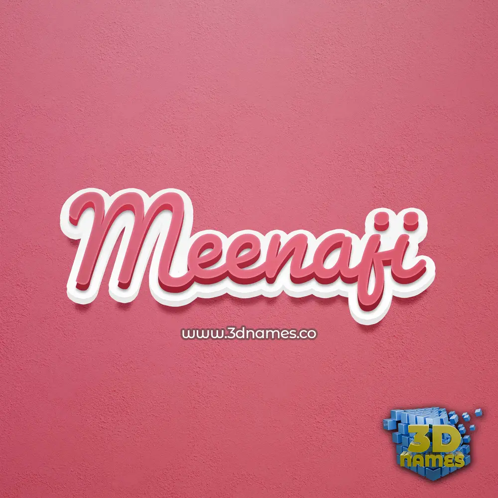 meenaji in Red Scribble style - 3D name wallpaper