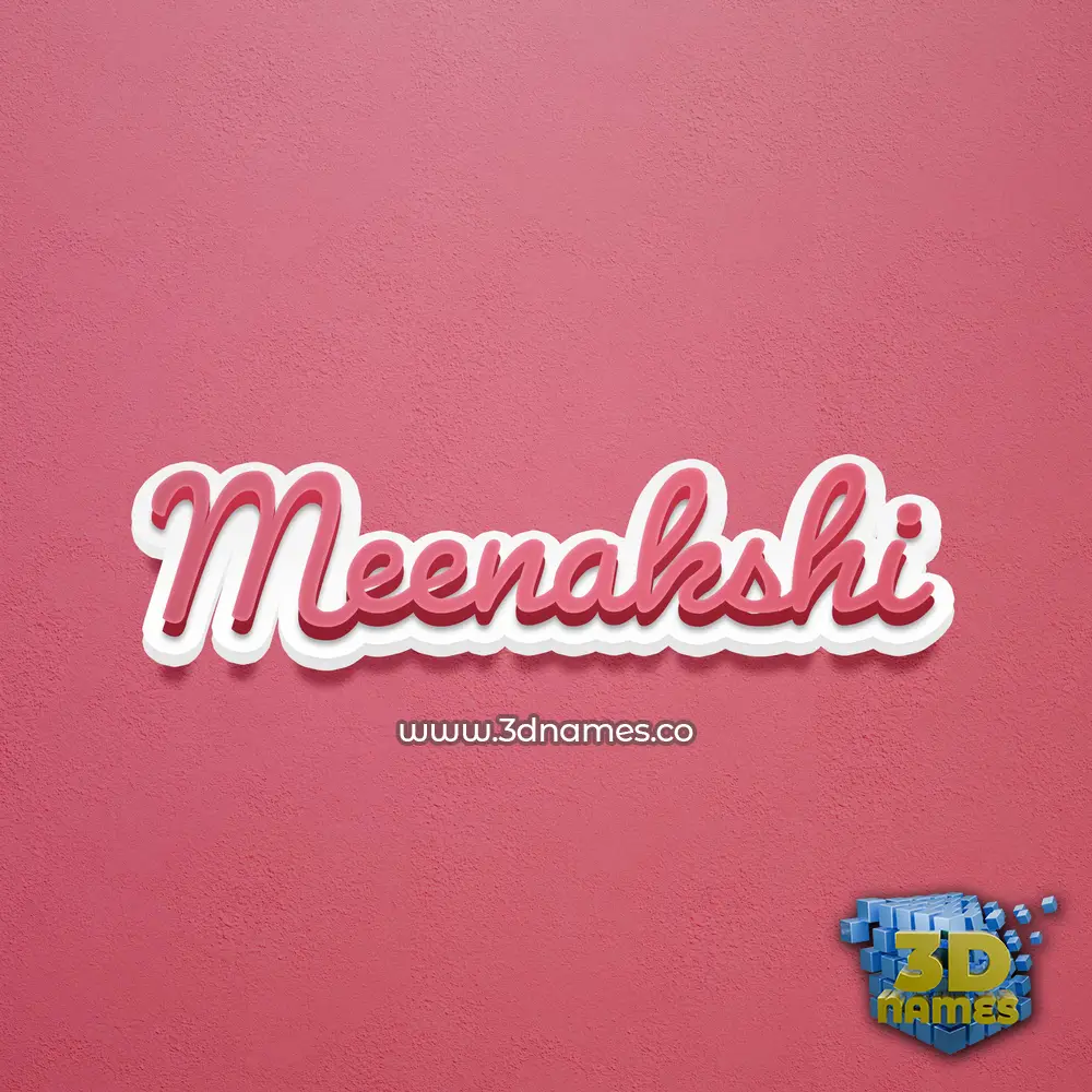 meenakshi in Red Scribble style - 3D name wallpaper
