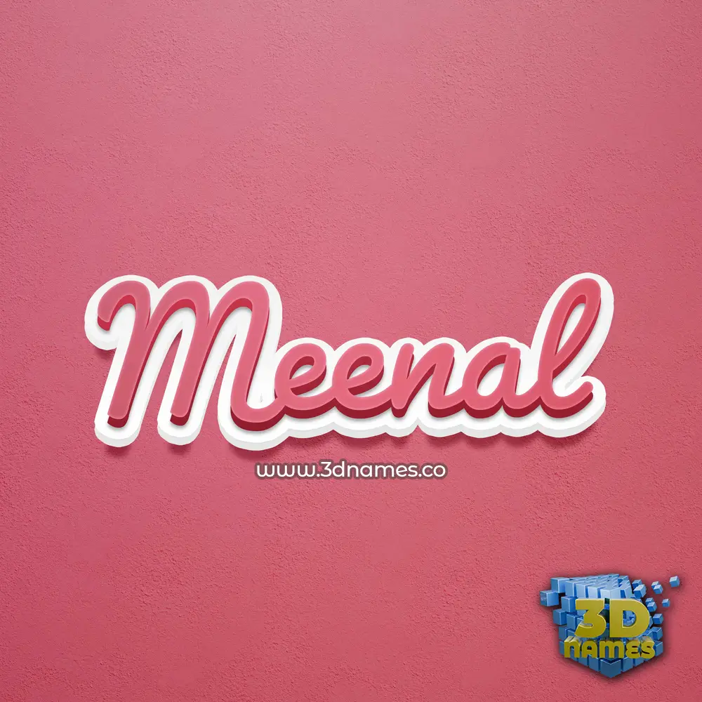 meenal in Red Scribble style - 3D name wallpaper