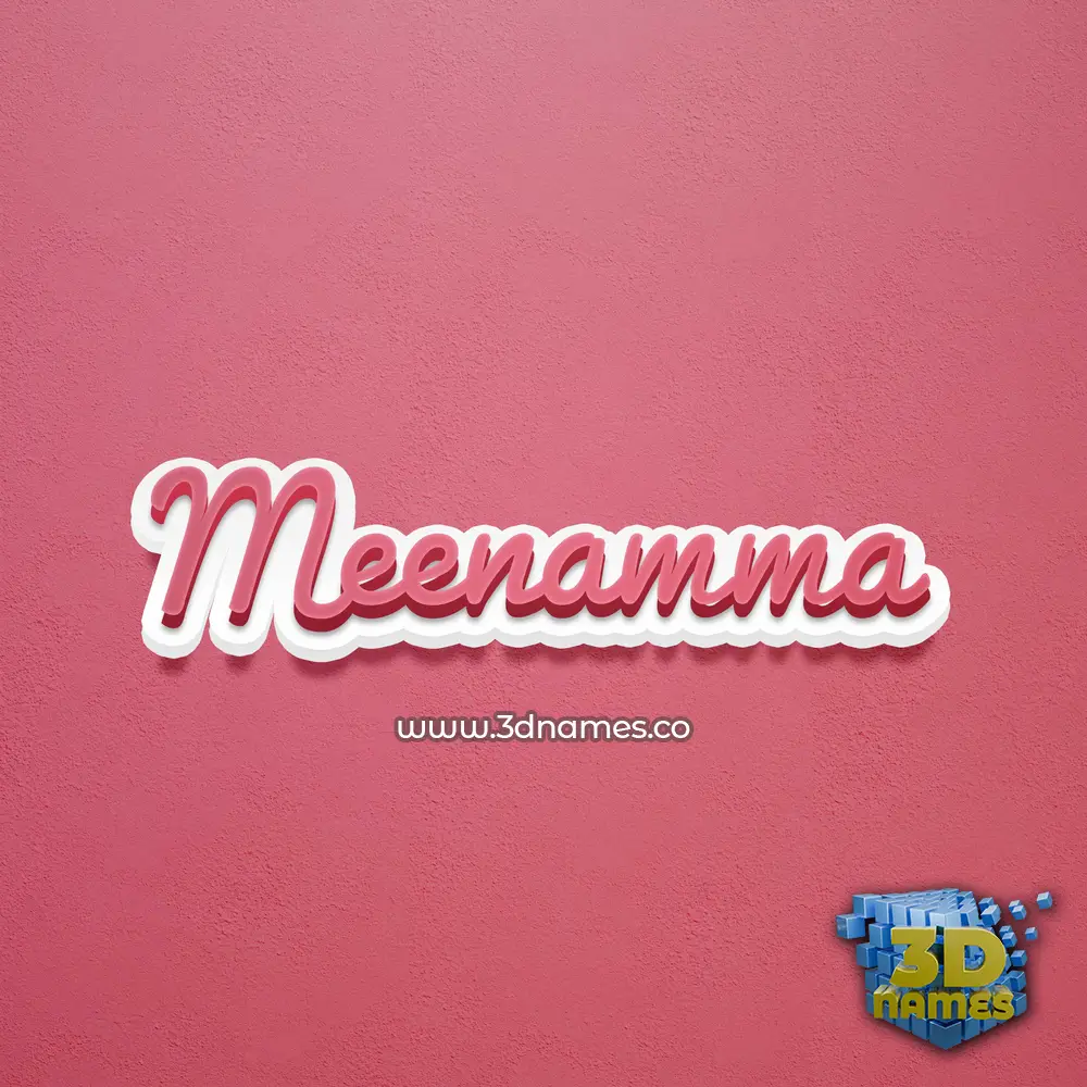 meenamma in Red Scribble style - 3D name wallpaper