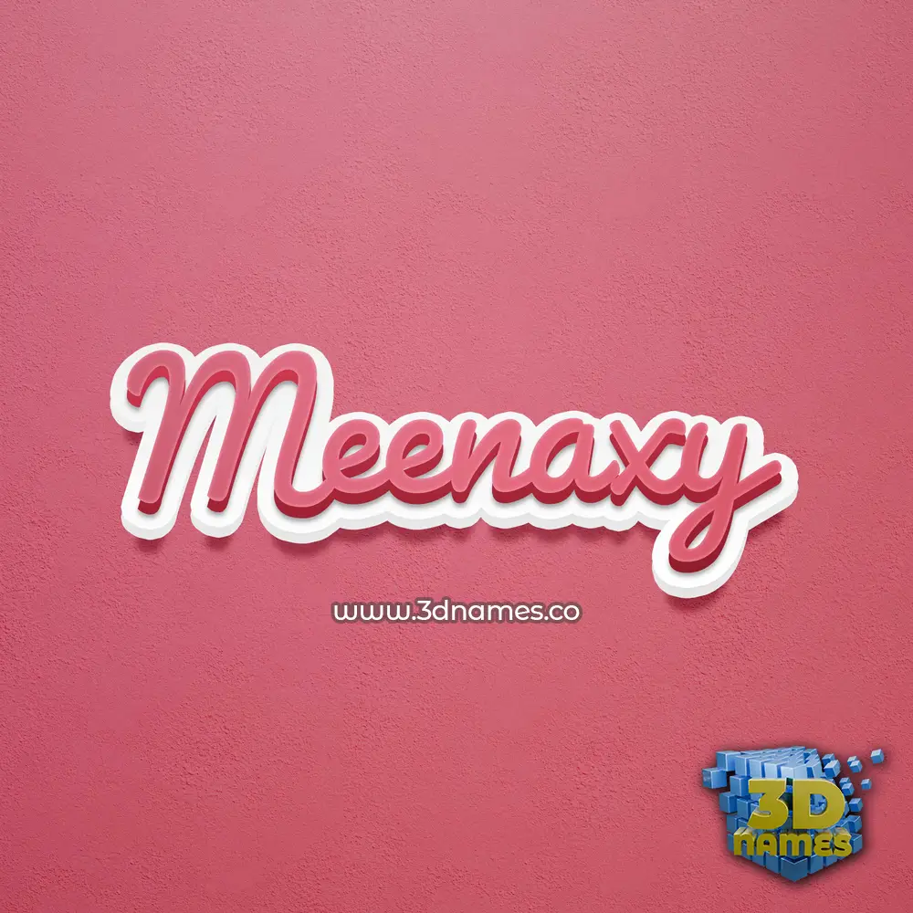 meenaxy in Red Scribble style - 3D name wallpaper