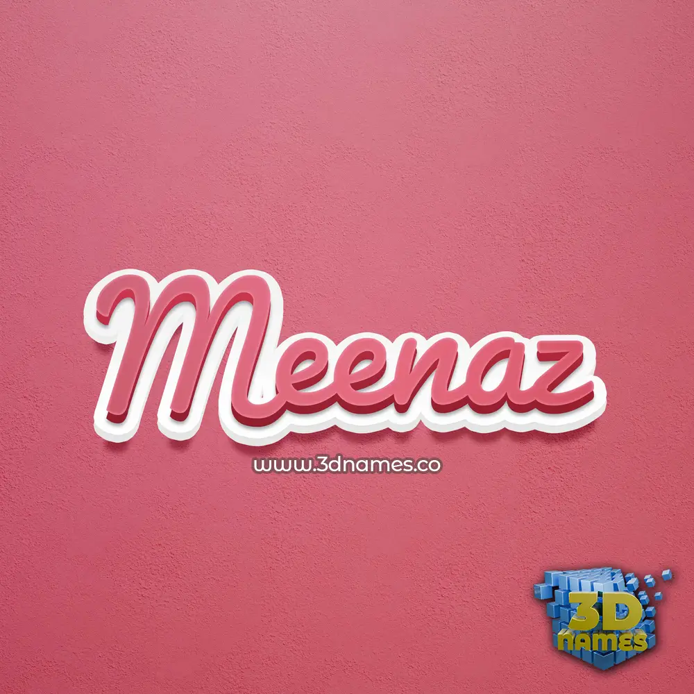 meenaz in Red Scribble style - 3D name wallpaper