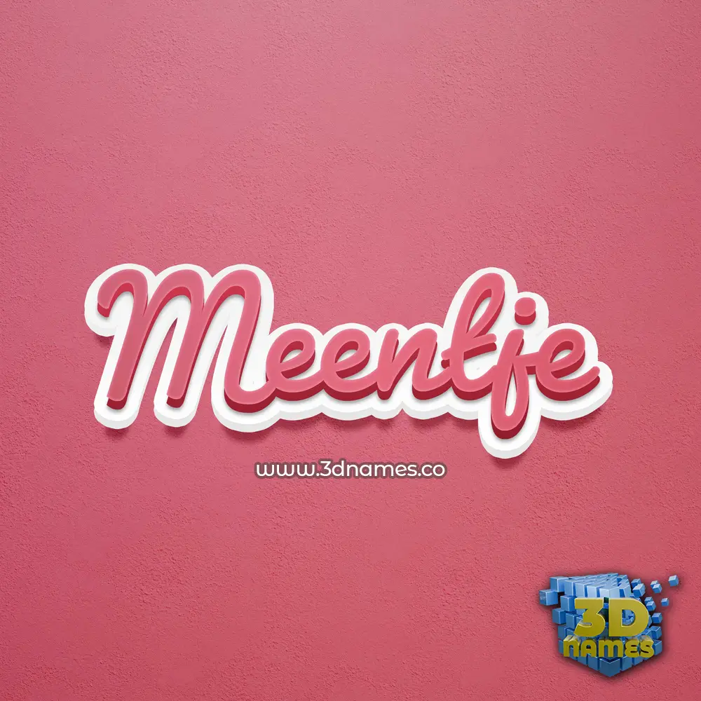 meentje in Red Scribble style - 3D name wallpaper