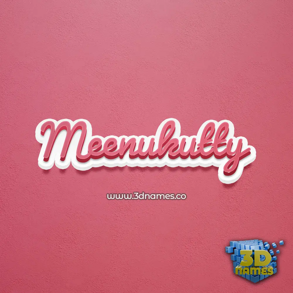 meenukutty in Red Scribble style - 3D name wallpaper