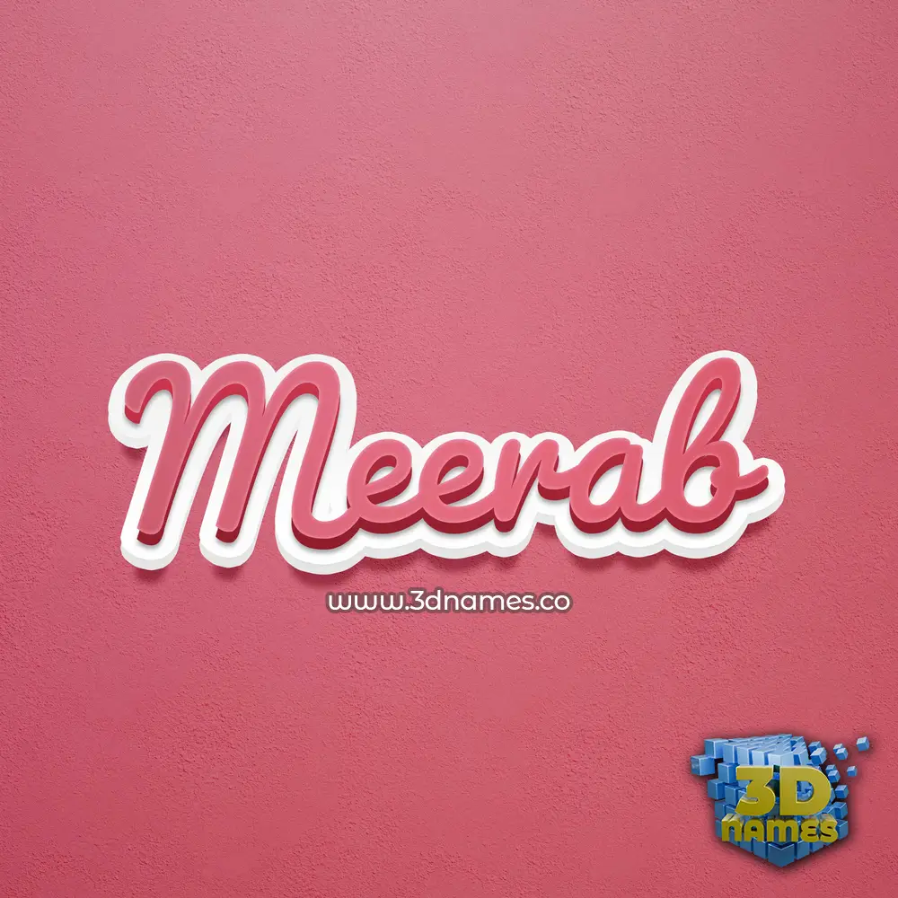 meerab in Red Scribble style - 3D name wallpaper