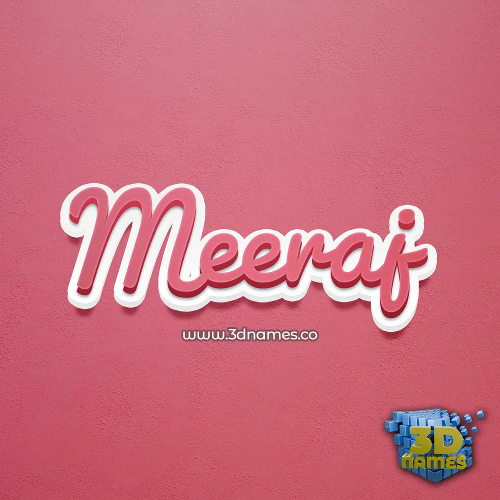 meeraj in Red Scribble style - 3D name wallpaper