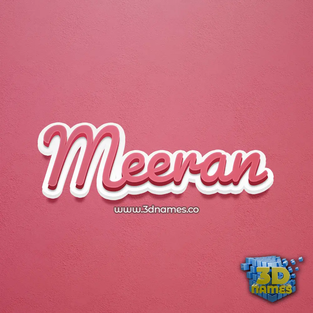 meeran in Red Scribble style - 3D name wallpaper