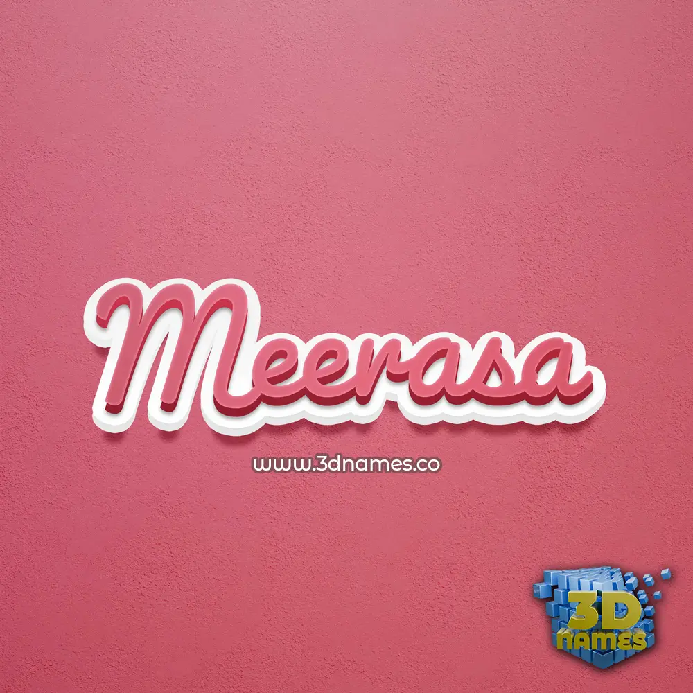 meerasa in Red Scribble style - 3D name wallpaper