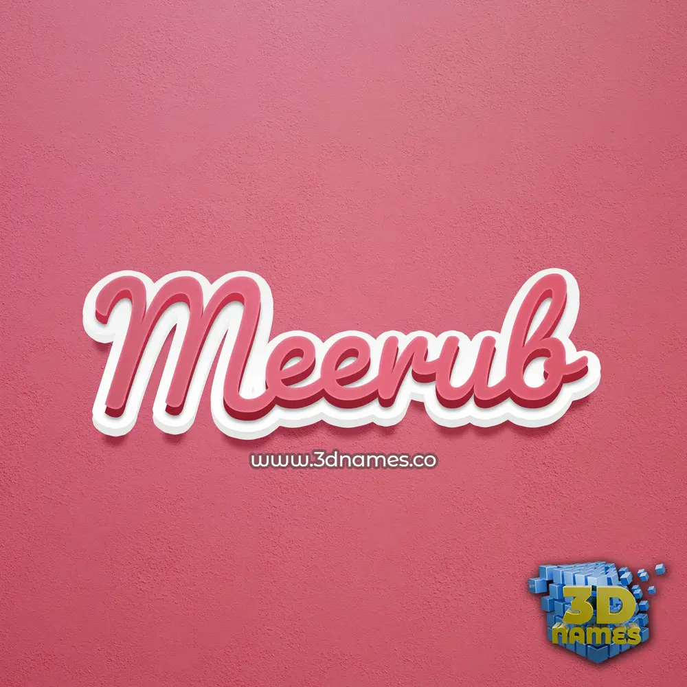 meerub in Red Scribble style - 3D name wallpaper