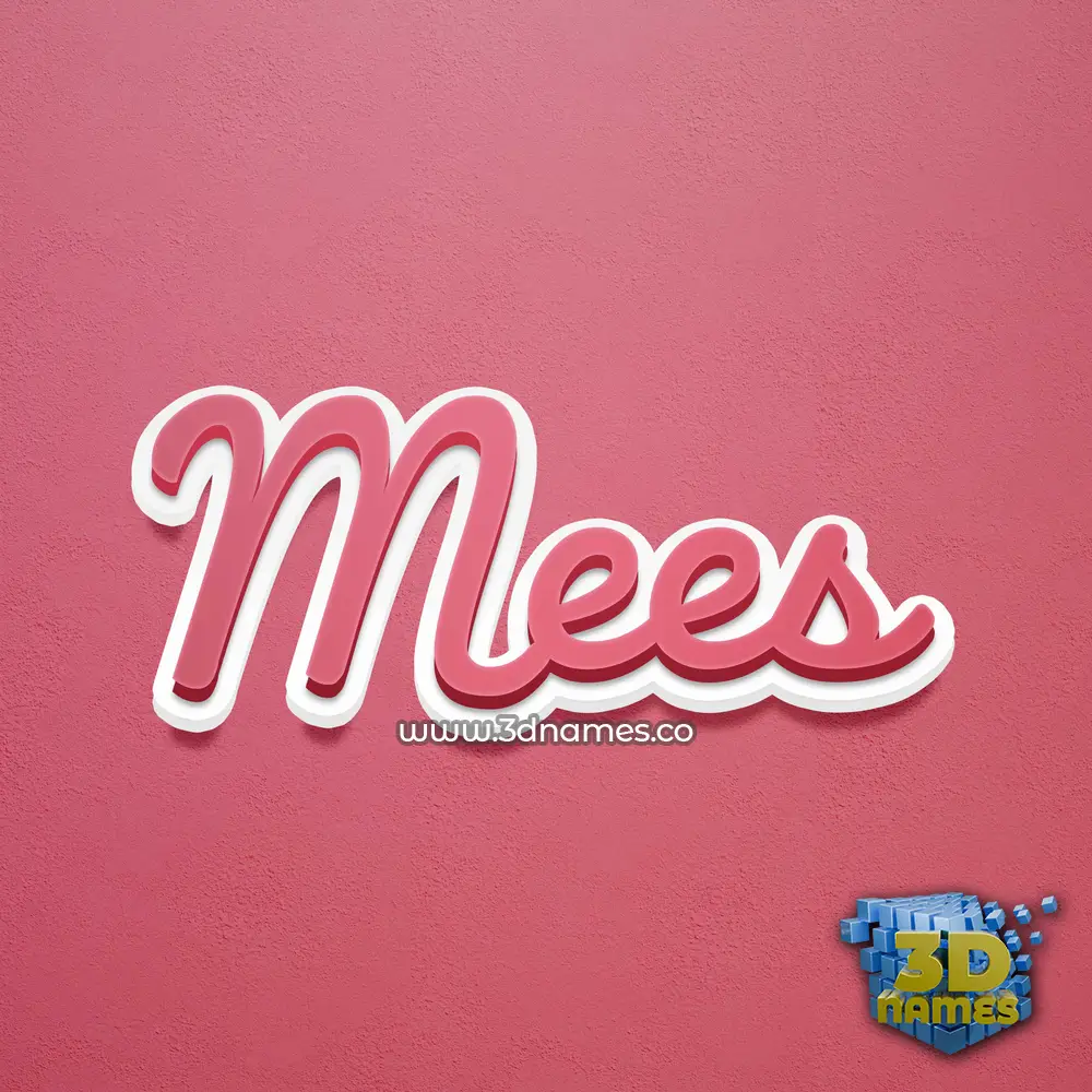 mees in Red Scribble style - 3D name wallpaper