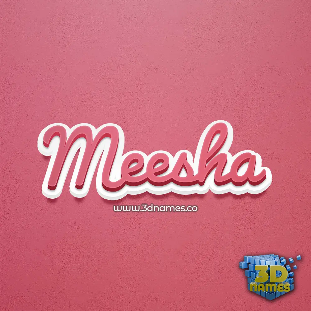 meesha in Red Scribble style - 3D name wallpaper