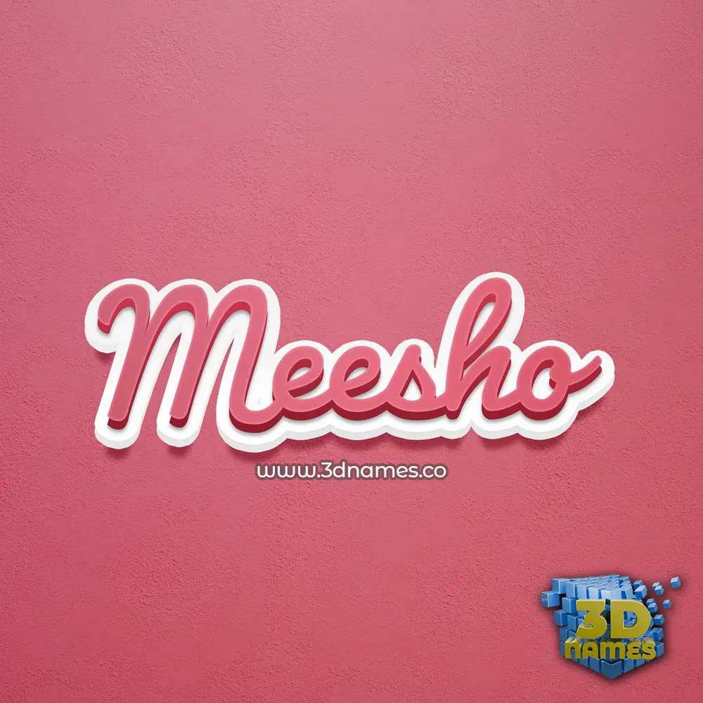 meesho in Red Scribble style - 3D name wallpaper