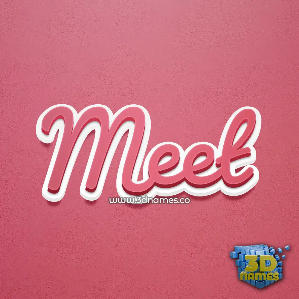 meet in Red Scribble style - 3D name wallpaper