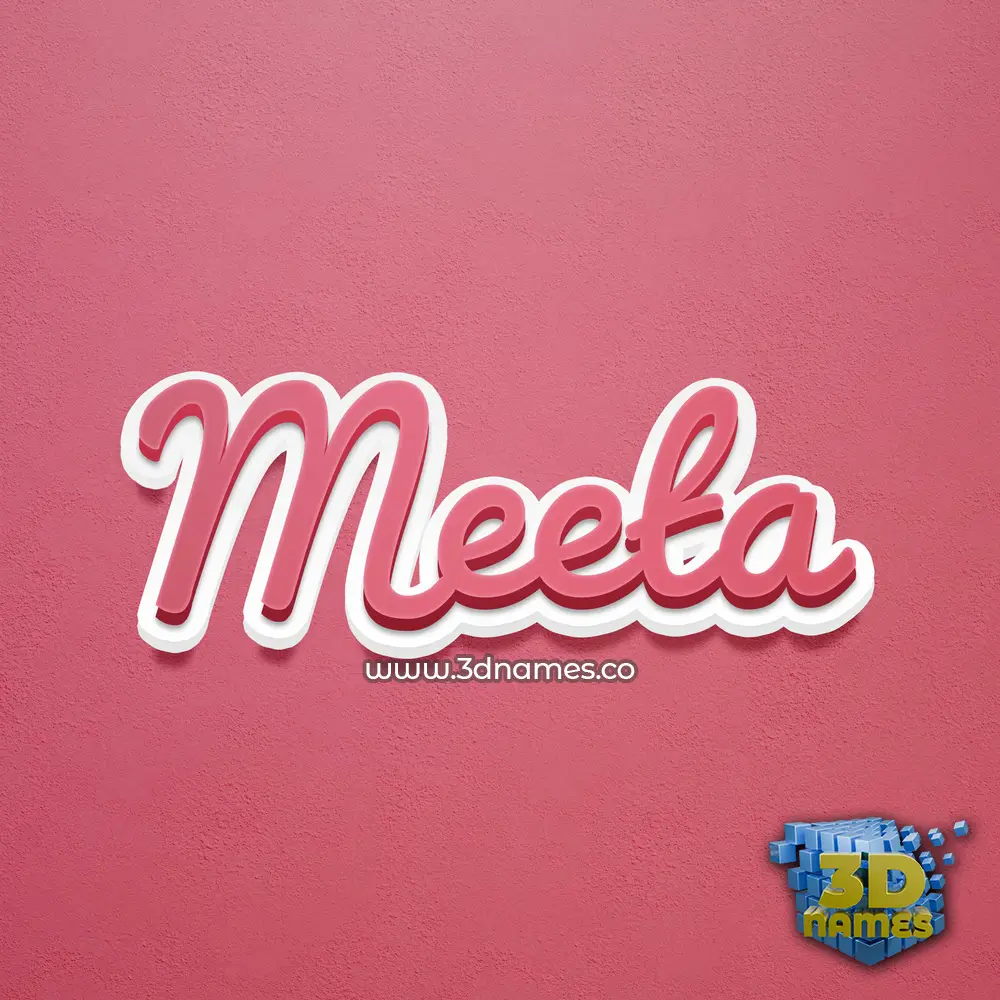meeta in Red Scribble style - 3D name wallpaper