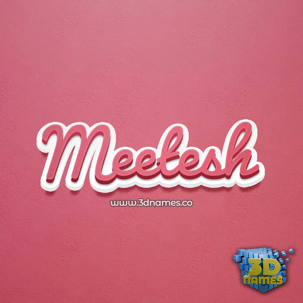 meetesh in Red Scribble style - 3D name wallpaper