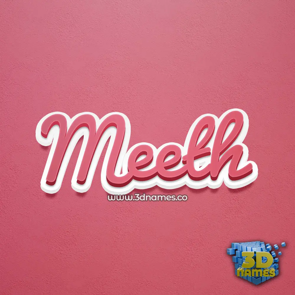 meeth in Red Scribble style - 3D name wallpaper