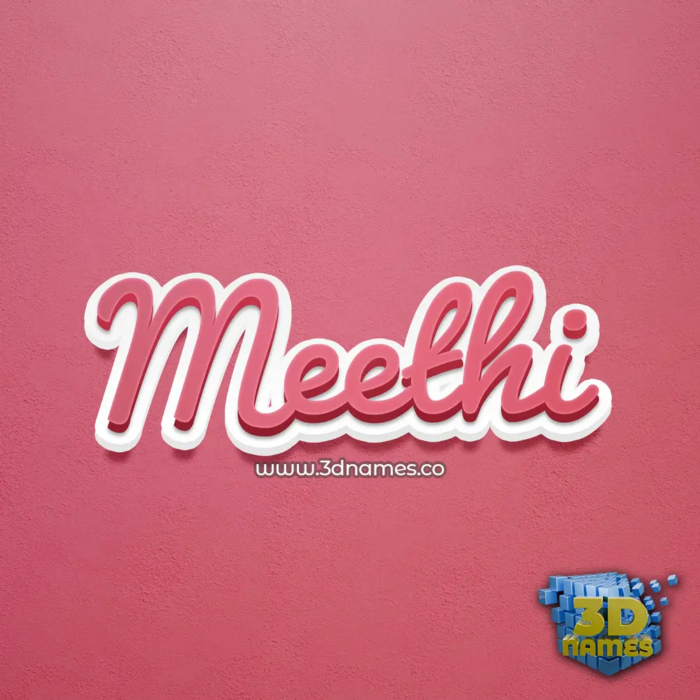 meethi in Red Scribble style - 3D name wallpaper