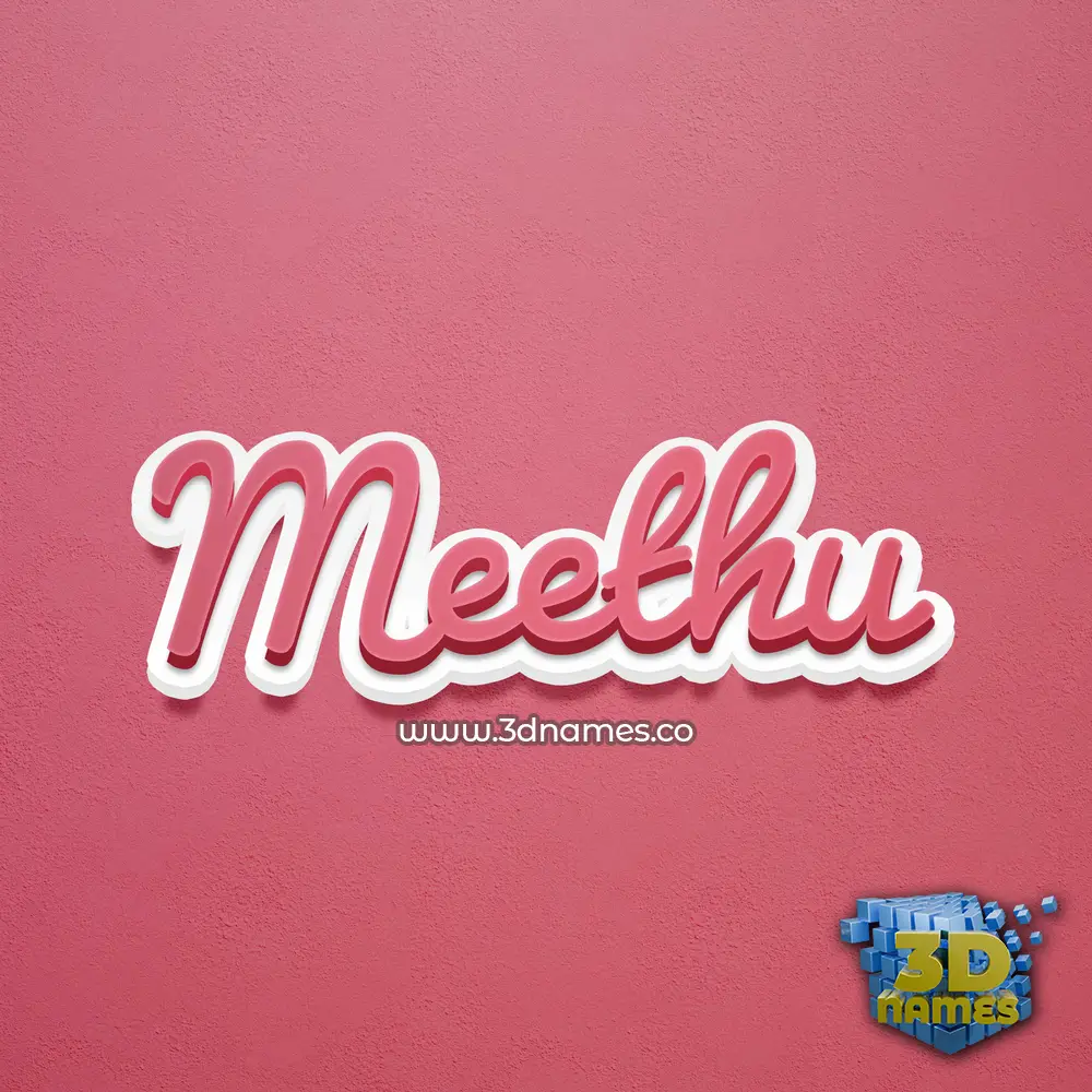 meethu in Red Scribble style - 3D name wallpaper