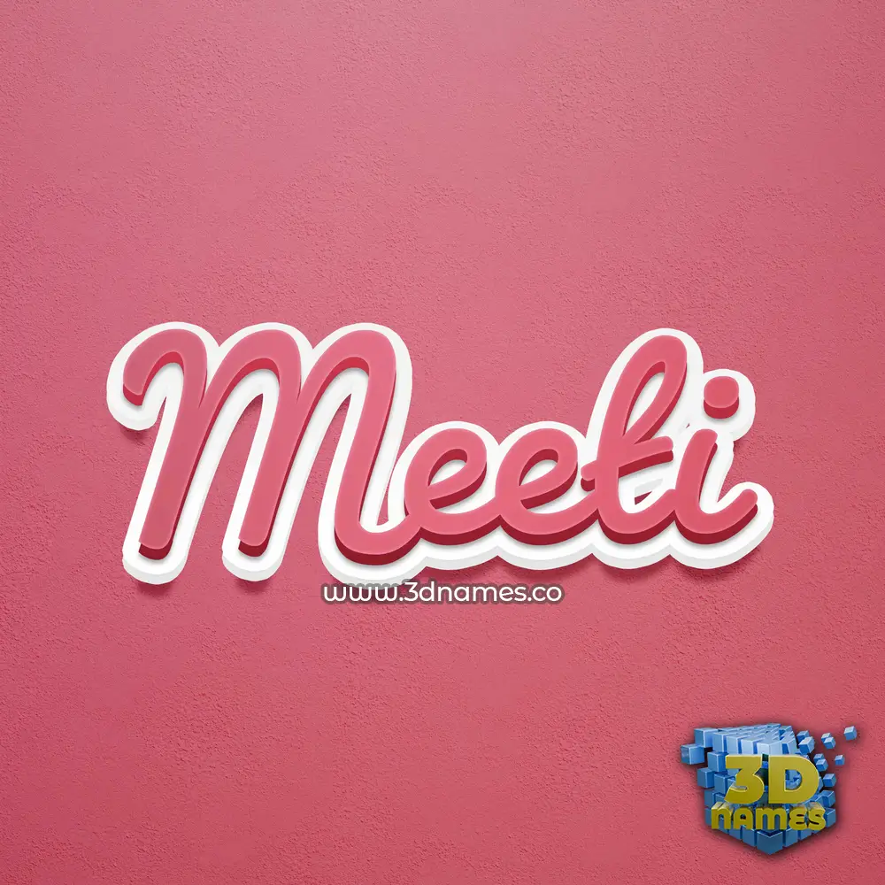 meeti in Red Scribble style - 3D name wallpaper