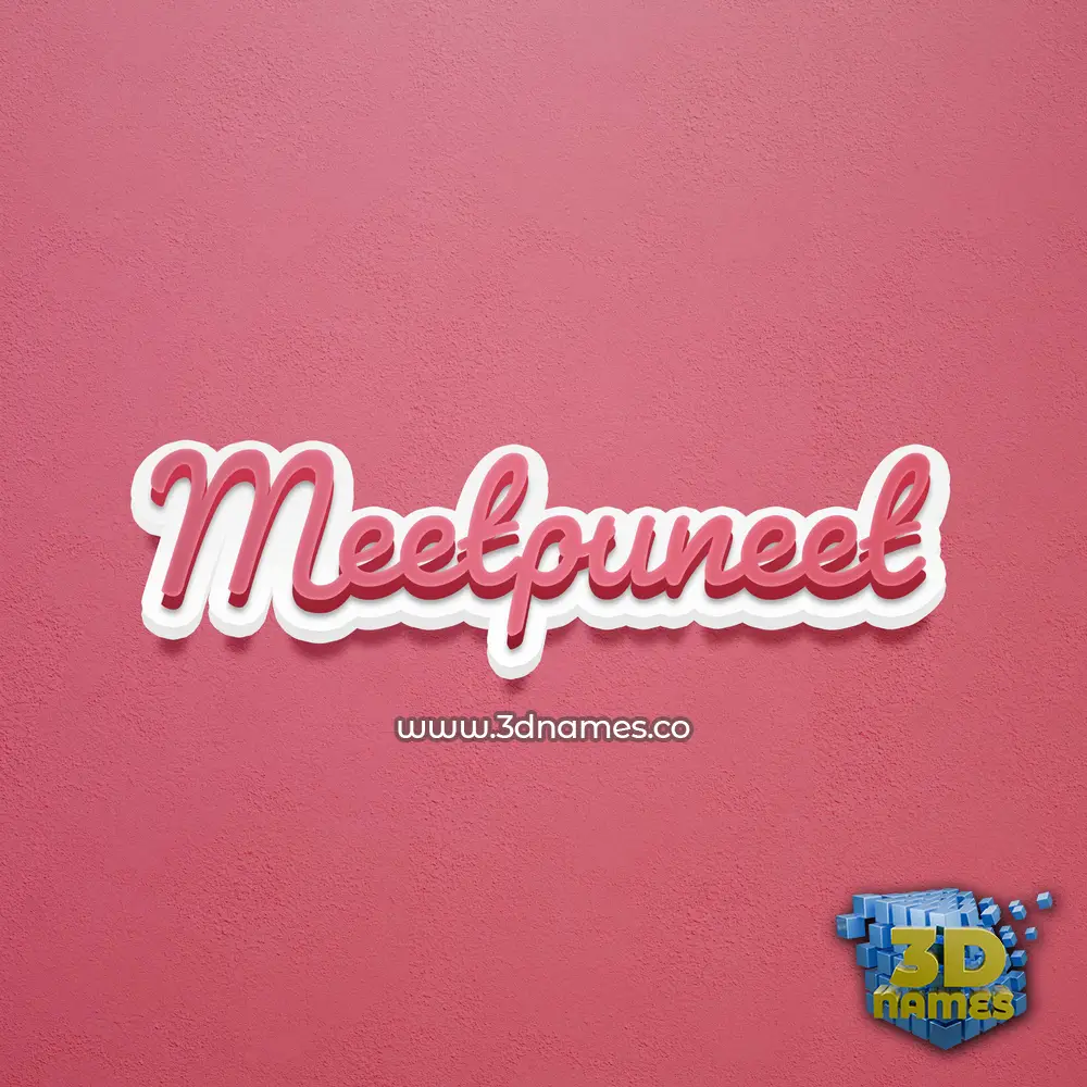 meetpuneet in Red Scribble style - 3D name wallpaper