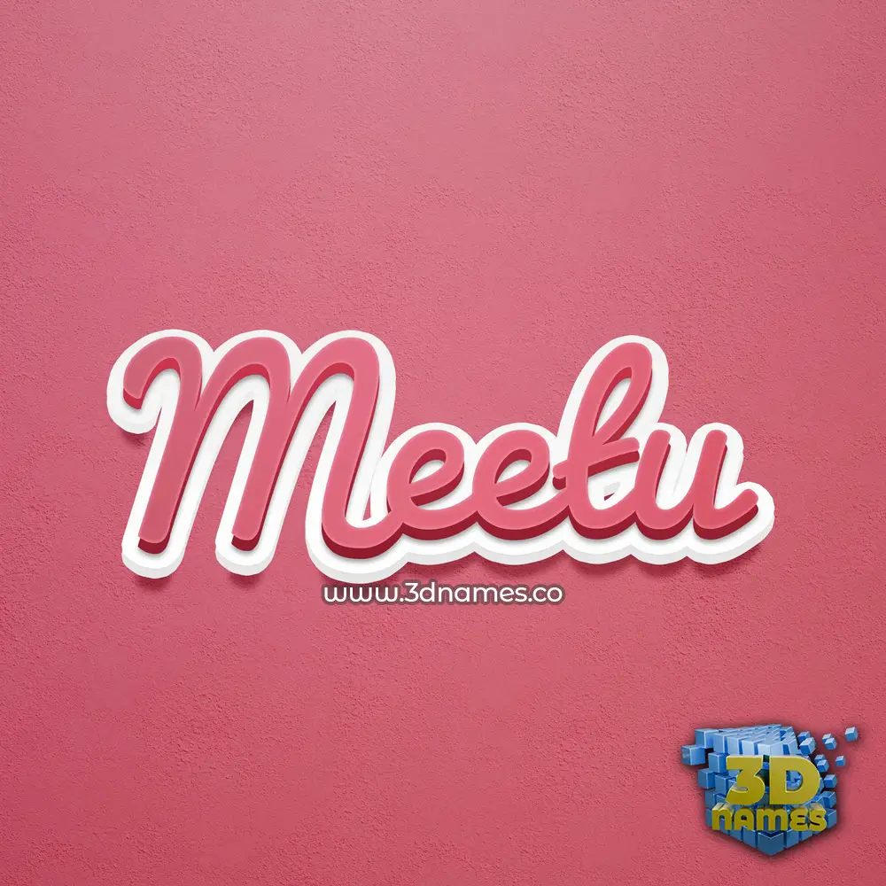 meetu in Red Scribble style - 3D name wallpaper