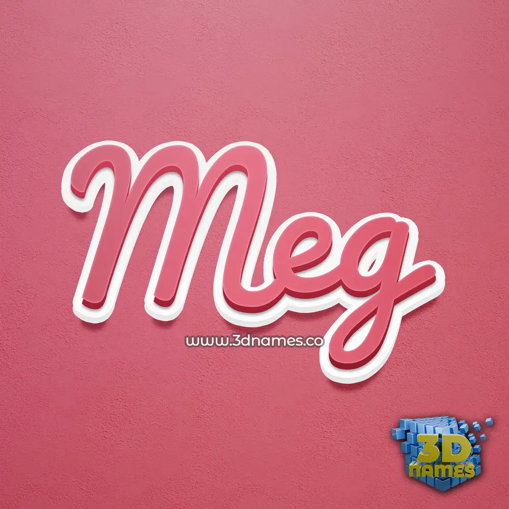 meg in Red Scribble style - 3D name wallpaper
