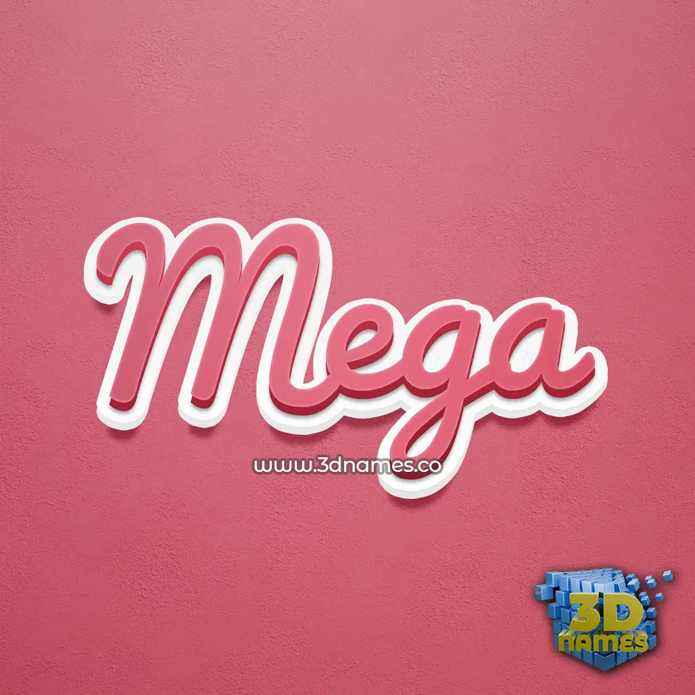 mega in Red Scribble style - 3D name wallpaper
