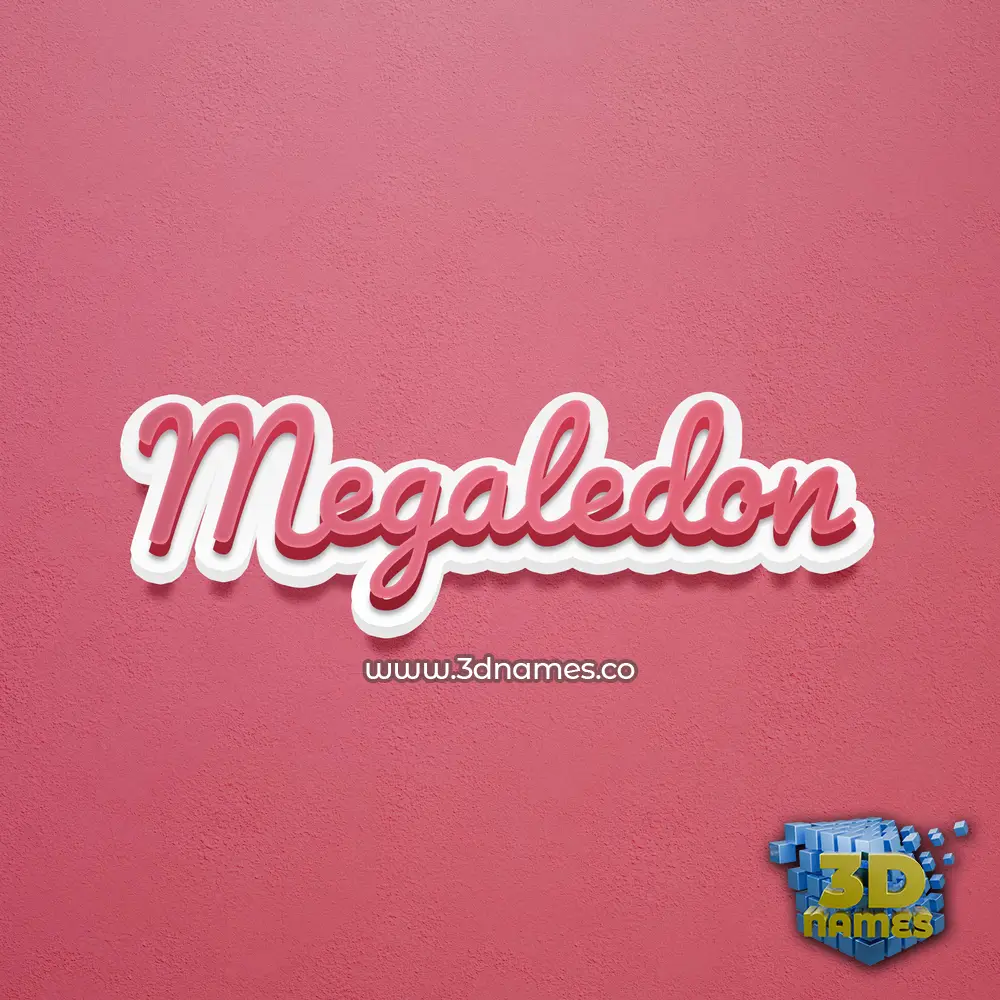 megaledon in Red Scribble style - 3D name wallpaper