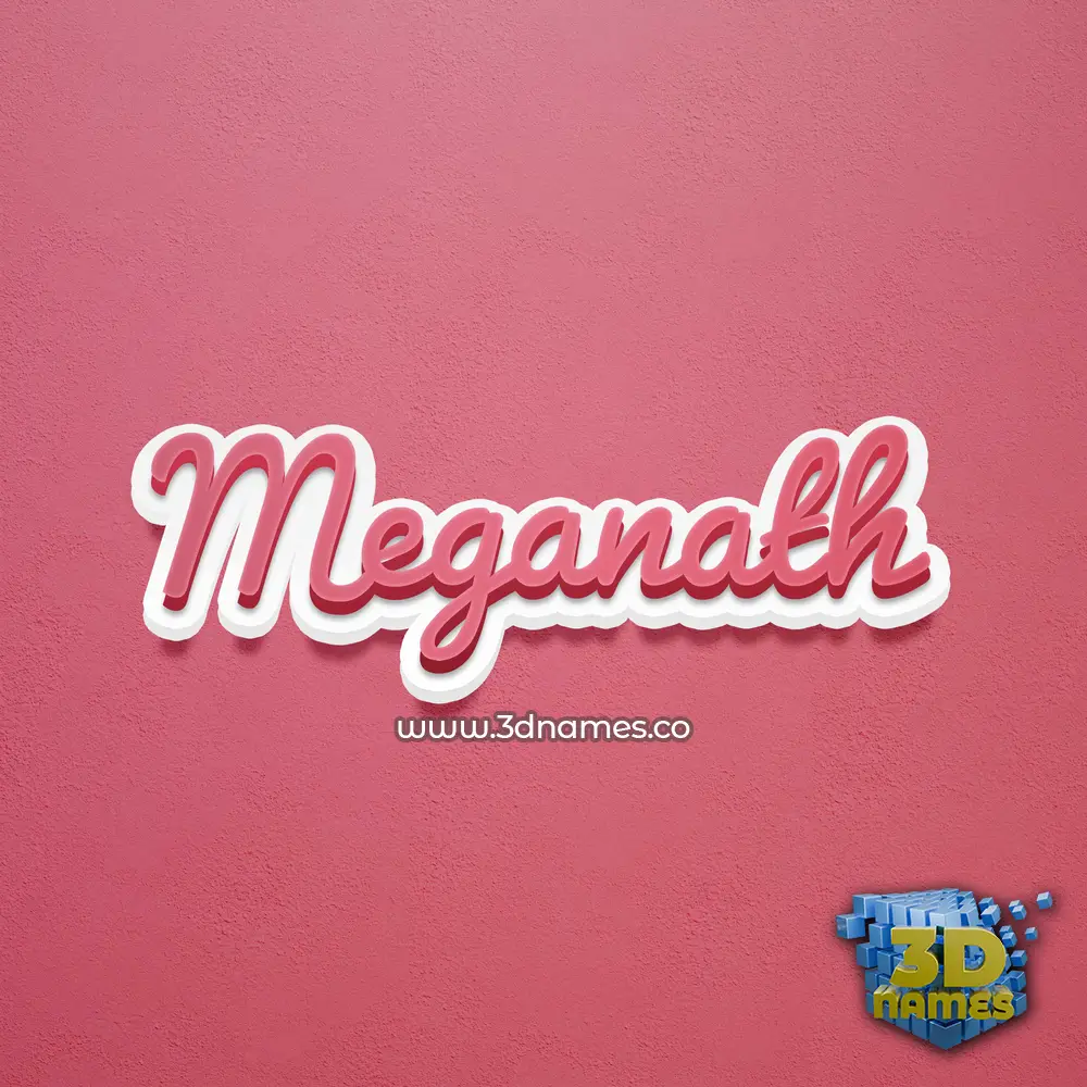meganath in Red Scribble style - 3D name wallpaper