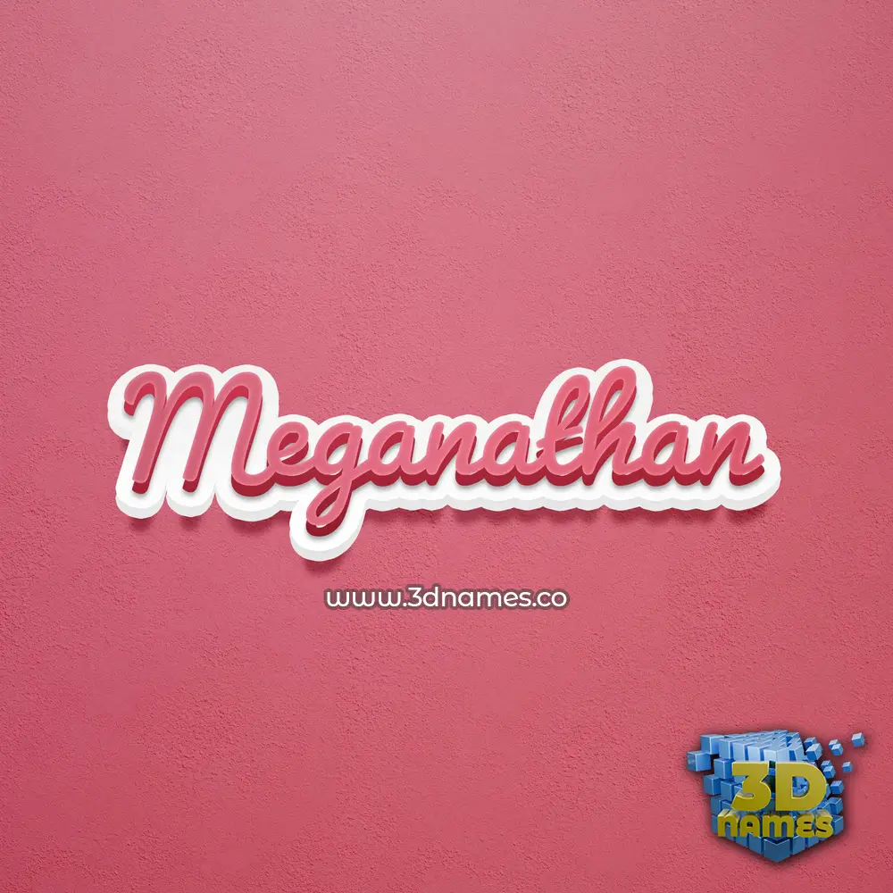 meganathan in Red Scribble style - 3D name wallpaper