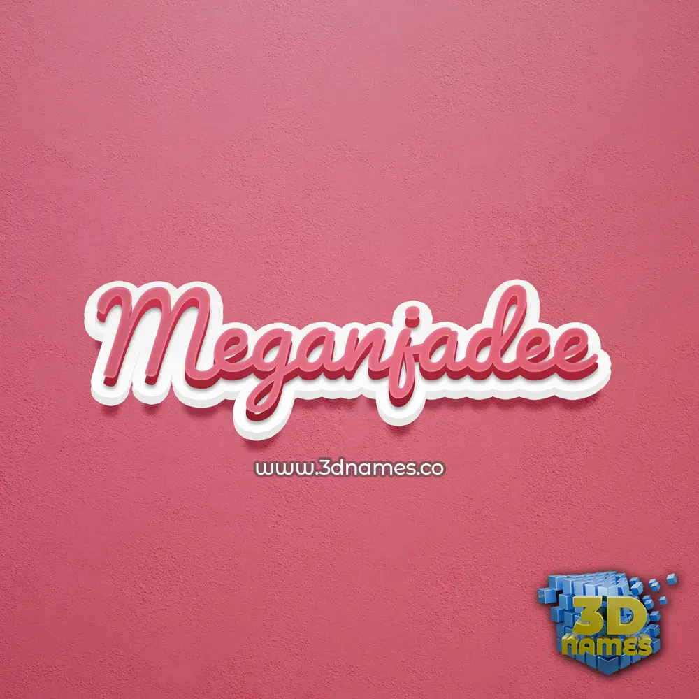 meganjadee in Red Scribble style - 3D name wallpaper
