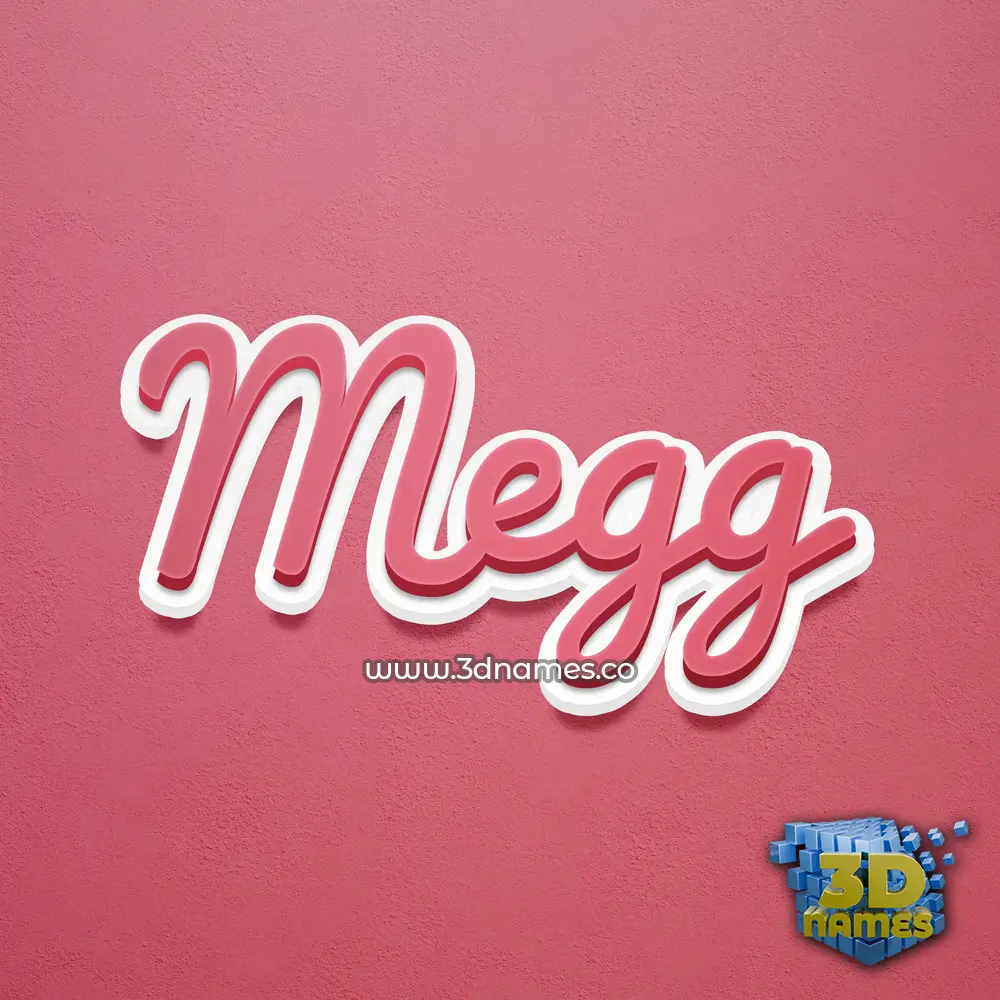 megg in Red Scribble style - 3D name wallpaper