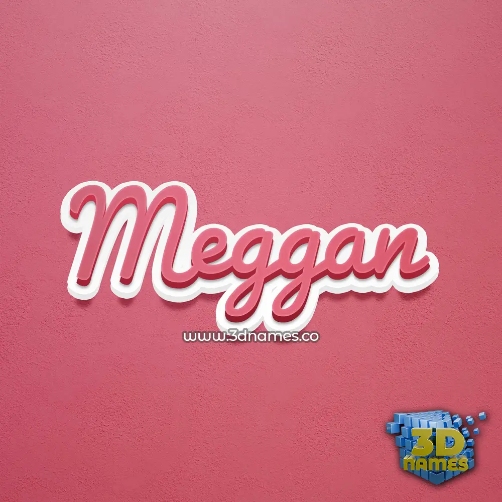 meggan in Red Scribble style - 3D name wallpaper