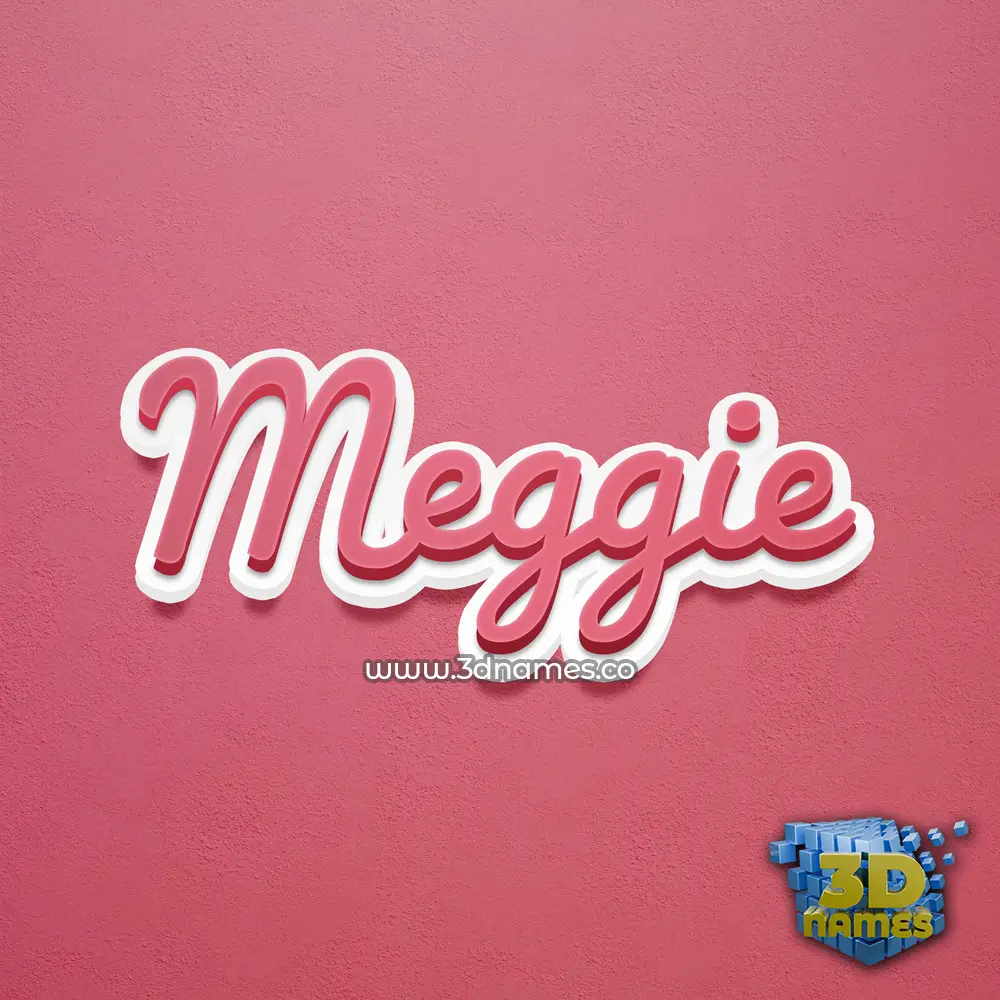 meggie in Red Scribble style - 3D name wallpaper