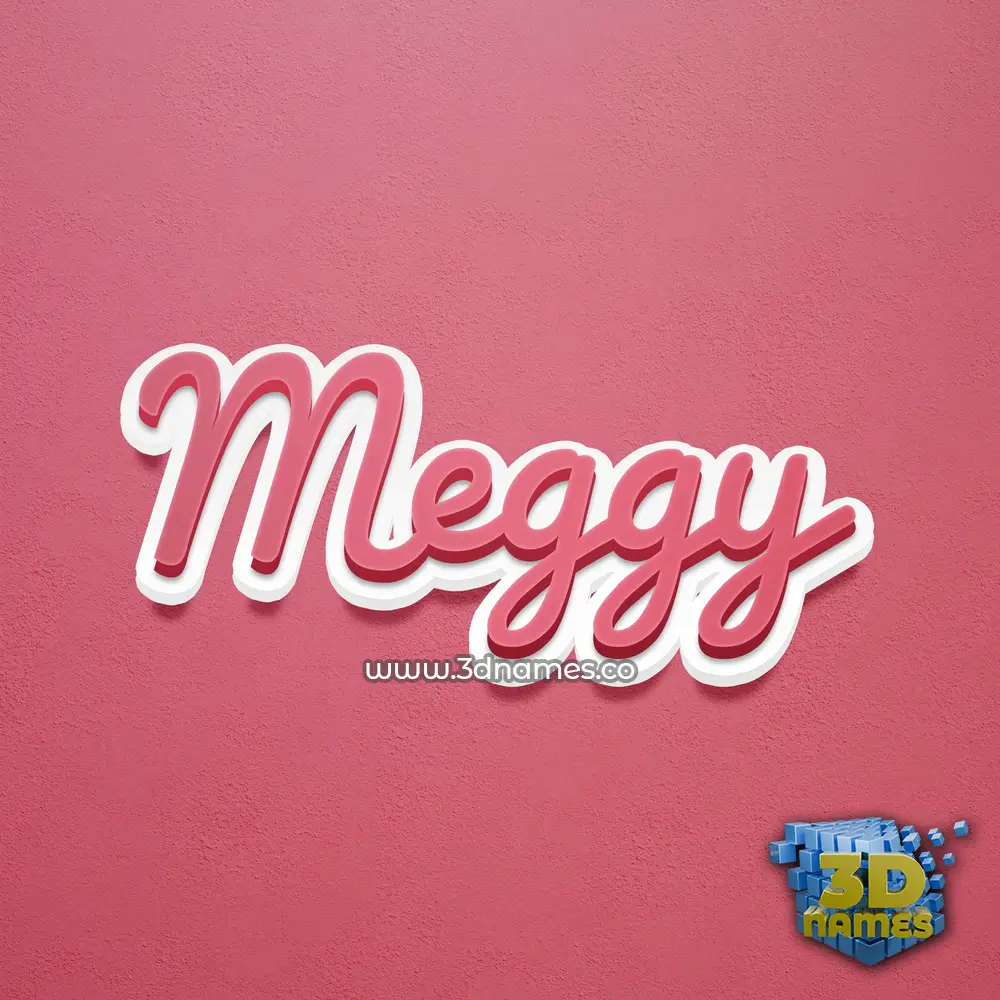 meggy in Red Scribble style - 3D name wallpaper