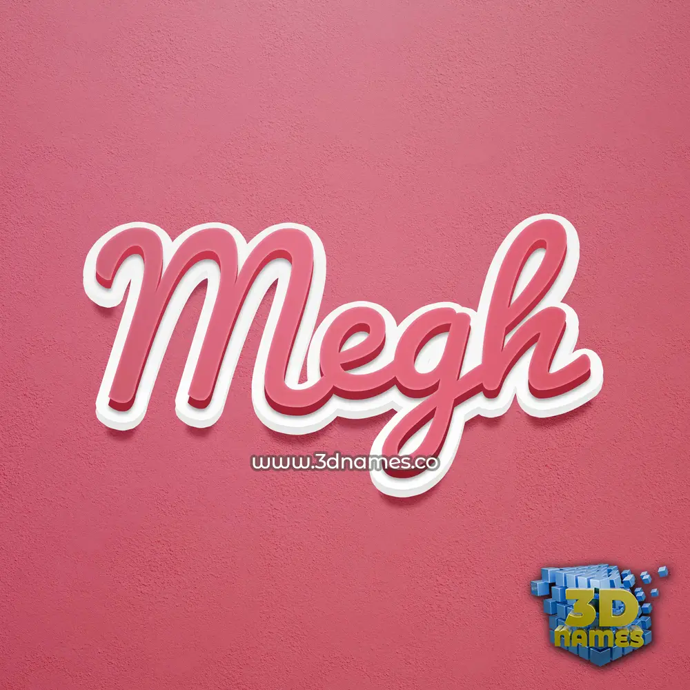 megh in Red Scribble style - 3D name wallpaper