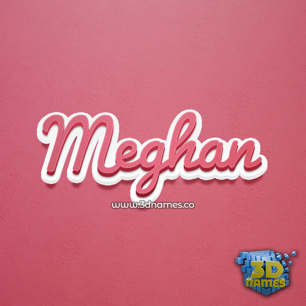 meghan in Red Scribble style - 3D name wallpaper