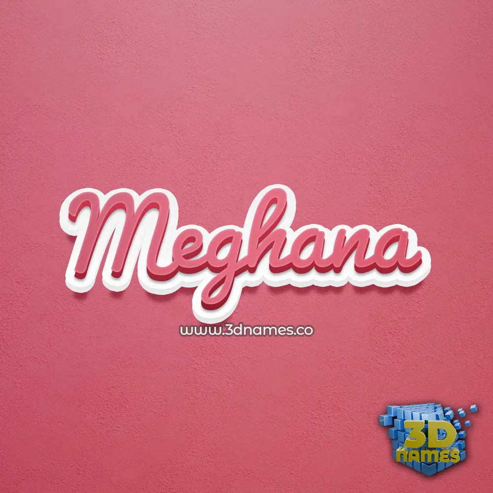 meghana in Red Scribble style - 3D name wallpaper