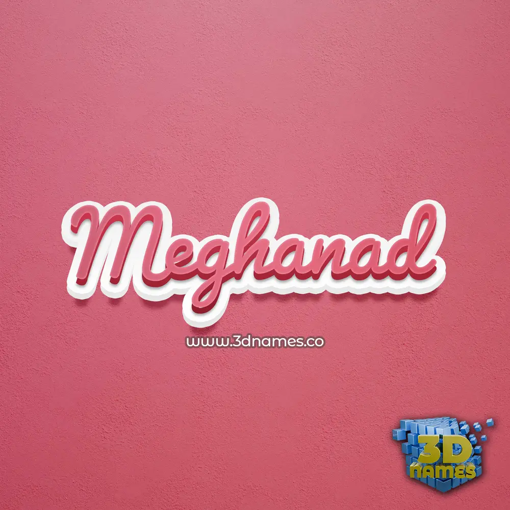 meghanad in Red Scribble style - 3D name wallpaper