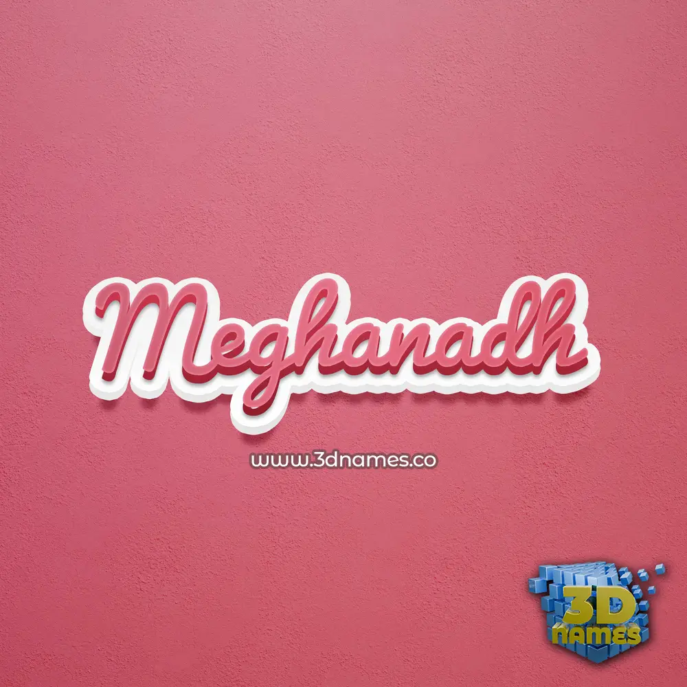 meghanadh in Red Scribble style - 3D name wallpaper