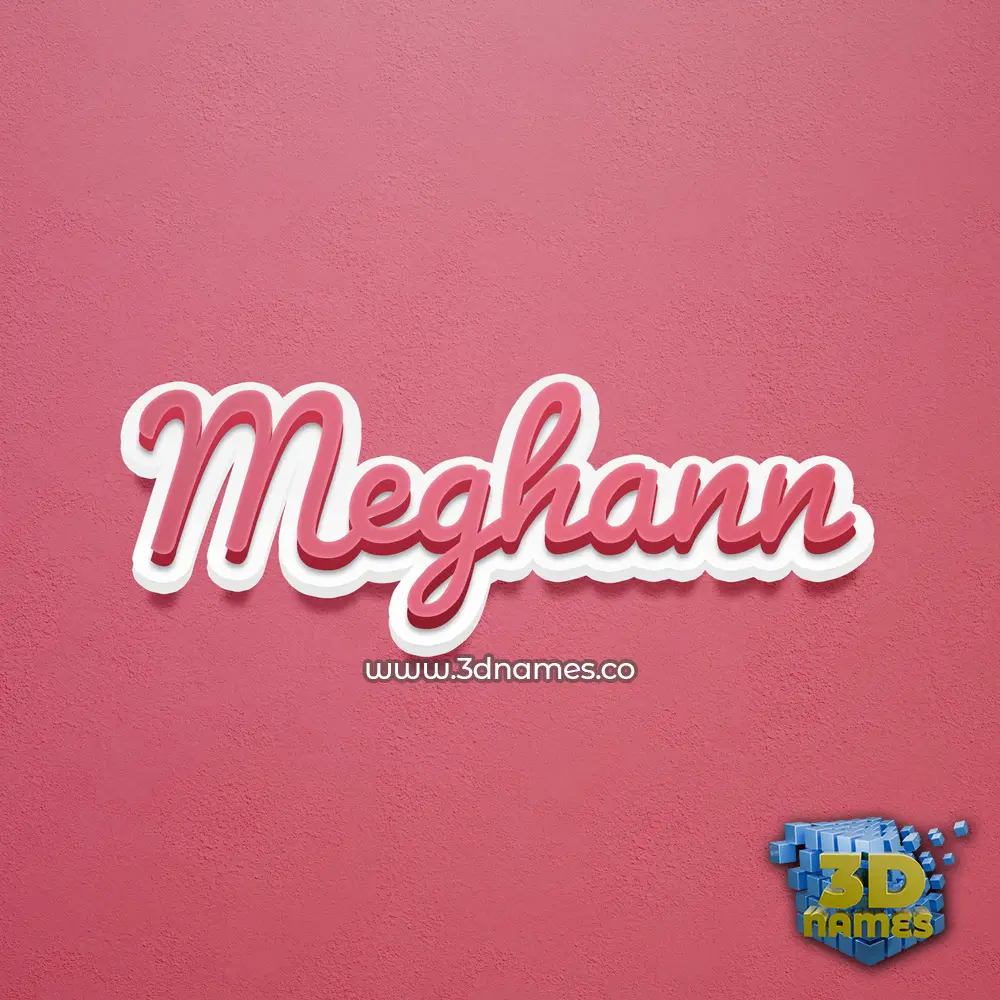 meghann in Red Scribble style - 3D name wallpaper