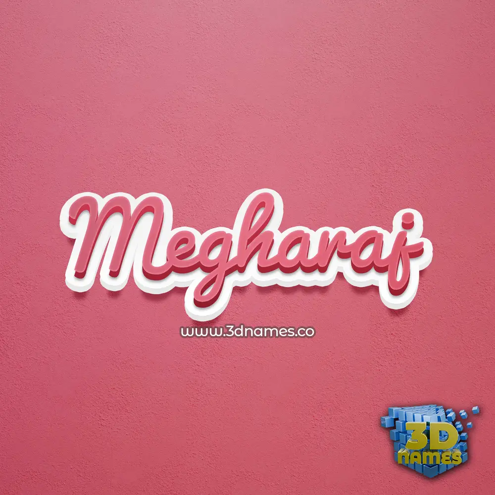 megharaj in Red Scribble style - 3D name wallpaper
